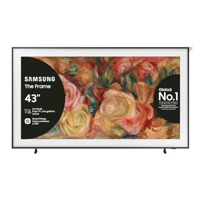 Samsung TV QE43LS03DAUXZT QLED 4K, Smart TV 43" Quantum Processor 4K, Frame Design, DVBT-2, Q-Symphony & Dolby Atmos, Integrato con Alexa, compatibile con Bixby e Google Assistant, Black 2024