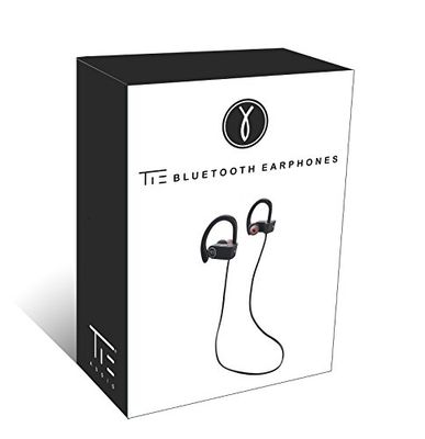 TIE Auriculares de diadema Bluetooth (Bluetooth 4.1) auriculares deportivos inalámbricos para iPhone y Samsung, color negro/rojo, normal, 19-90013