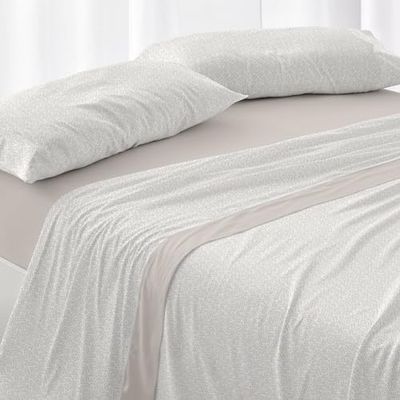 Burrito Blanco Velvelina® Hoeslaken, 90 cm breed bed, (+ beschikbare maten), Design 007, kleur beige (90 x 190/200 cm)