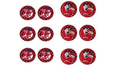 ALMACENESADAN-4789, Pack, Miraculous composé 23 cm et de 6 Assiettes en Carton Lady Bug, idéal pour Les fêtes et Les Anniversaires, 8435510347895