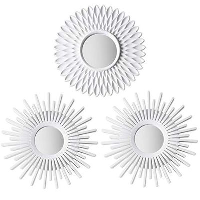 Väggspegel 3 Pack – BONNYCO | Vita Speglar för Vardagsrum, Hem Dekoration & Sovrum | Rund Spegel Hängning & Väggdekoration | Små Speglar och Hem Tillbehör | Gåvor för Kvinnor, Mammor