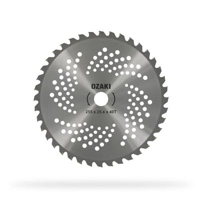 GREENSTAR - Lame 40 Dents Pour Débrousailleuse - Dents à Pointe Carbure - Largeur de Coupe : 255 mm - Epaisseur 1,3 mm - Alésage 25,4 mm