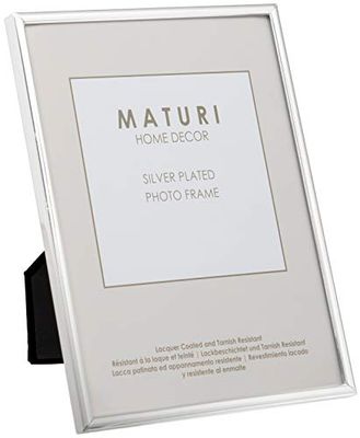 Maturi Moldura de fotos prateada - borda fina 13 x 18 cm