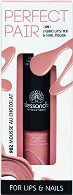 alessandro Perfect Pair 2-i-1 läppstift och nagellack mousse au choklad, 10 ml