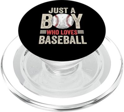 Gráfico Just A Boy Who Loves Baseball para hombres y niños PopSockets PopGrip para MagSafe