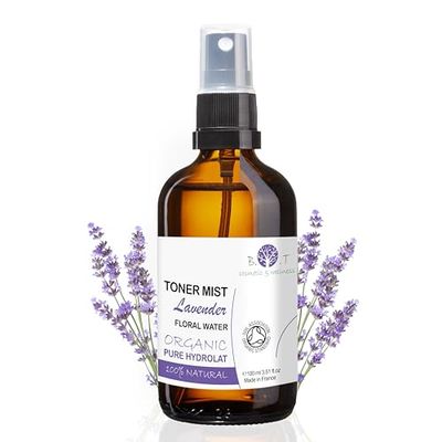 LAVANDE BIOLOGIQUE Eau florale pure biologique Hydrolat de lavande biologique Idéal peaux sensibles et matures, tonique pour le visage, parfum pour le corps, lotion pour les cheveux - 100 ml
