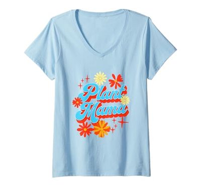 Womens Plant Mama V-Neck T-Shirt