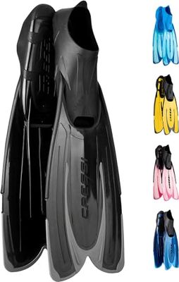 CRESSI Agua Fins - Palmes Chaussantes de Snorkeling, Noir/Argent, 35/36, Adultes