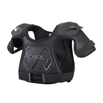 O'NEAL Protetor de peito para crianças | Enduro, fácil ajustável, forma de plástico injetado para uma maior proteção, idade 4-9 anos, protetor de peito Pee Wee, preto branco, tamanho XS/S
