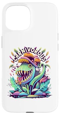 Carnivorous Plant Crazy Cartoon Motif with Monster Vibes Case for iPhone 15