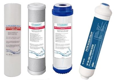 Kit Filtri Acqua 4 Stadi Ricambio per Osmosi Inversa Depuratore Acqua domestico standard da 10" Filtri Acqua Italia®
