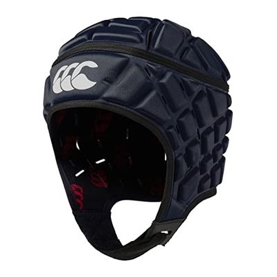 Canterbury CCC vuxen unisex rugby raze huvudskydd, scrum-keps, full täckning, mjuk kantad hakrem, designade hål hjälpventilation, skumstoppning huvudskydd, marinblå, M