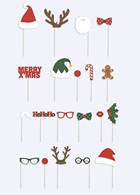 Photo Booth X-Mas DOIY rekwisieten, 20 stk./pk.