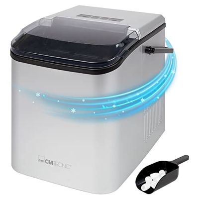Clatronic IJsblokjesmachine ijsblokjes na 10 minuten zelfreinigend voor grote en kleine blokjes 12 kg/24 uur kleine ijsmaker van 1 5 liter watertank ijsblokjesmaker EWB 3785 zilver