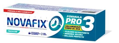 Urgo Novafix - Pro3 Frescor - Fijación ultrafuerte - Crema adhesiva dentaduras postizas - 50 g