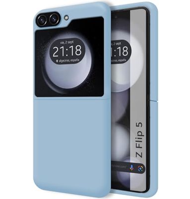 Tumundosmartphone Custodia in silicone liquido ultra morbido per Samsung Galaxy Z Flip 5 5G colore blu