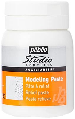 Pébéo – Modeling Paste Studio Acrylics Haute Densité – Modeling Paste Pébéo Acrylique – Pâte Pour Reliefs et Empâtements – Auxiliaire Acrylique Blanc 500 ml