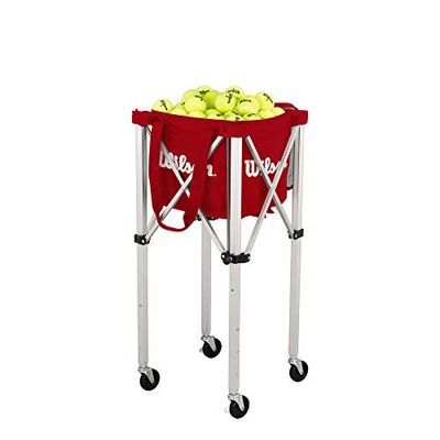 Wilson WRZ541000 Tenniskorg för upp till 150 Bollar, Röd