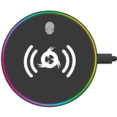 KLIM UFO Draadloze oplader + QI laadstation met snellaadadapter + tot 10 W vermogen + compatibel met iPhone, Samsung, Huawei, LG en anderen + QI-certificaat + RGB rand + NIEUW 2020