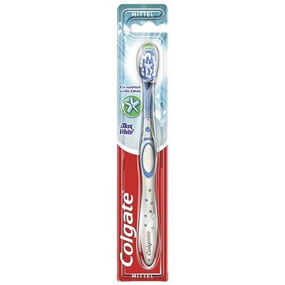 Colgate Tandenborstel Max White, medium, 1 stuk - handtandenborstel voor natuurlijk witte tanden, met middelharde borstelharen