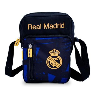 Hy-Pro Sac latéral sous licence officielle Real Madrid CF – Produit léger, avec blason et couleurs du Real Madrid, pour enfants et adultes, excellente idée cadeau de football