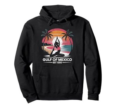 GOLFO DEL MESSICO TRAMONTO YOGA TRAMONTO SPIAGGIA AMANTE MEDITAZIONE Felpa con Cappuccio