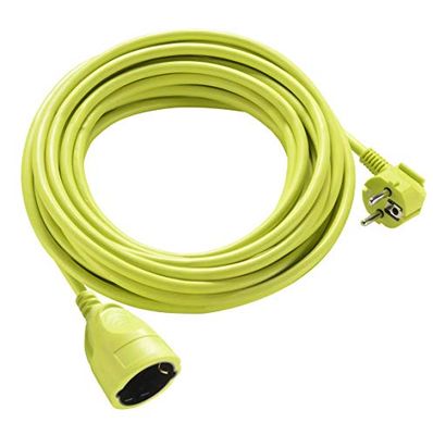 Masterplug Cavo prolunga di corrente 10 m, prolunga Schuko, estensione elettronica per esterni IP44, verde