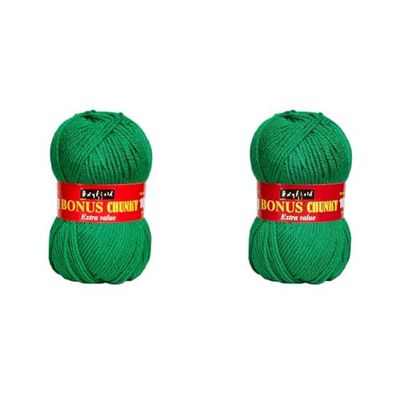 Hayfield Bonus Chunky, Emerald (916), 100g by Sirdar Green F060-0916 (Pack of 2)