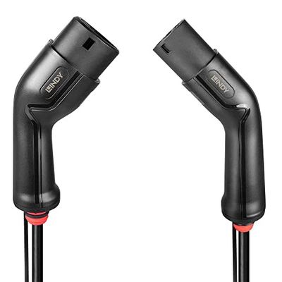 Lindy 7m Type 2 naar Type 2 22kW (32A 480V) EV/elektrisch voertuig en plug-in-hybride laadkabel, 3-fase, IP65, UL 94 V-0, TUV-gecertificeerd, TPU-jas, draagtas