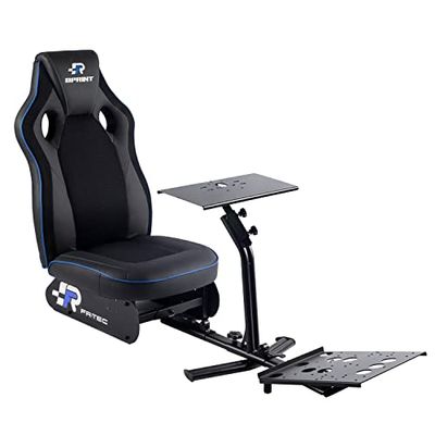 FR-TEC Cockpit Simracing, Asiento Deportivo Simulación Conducción, Esports Racing, Playseat con Estructura de Acero y Asiento en Piel Sintética con Tejido Transpirable