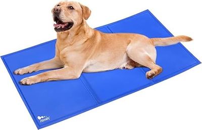 himaly Cooling Mat for Dogs and Cats, Dog Mats, Cat Beds, Foldable Self Gel Cooling Pad, Waterproof, Non-Slip, Cooling Blanket, Suitable for Home and Outdoor Use (20 x 36 Inches / 50 x 90 cm), Blue