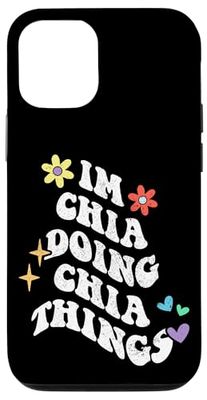 Retro Groovy Im Chia Doing Chia Things Divertente Festa della mamma Custodia per iPhone 12/12 Pro