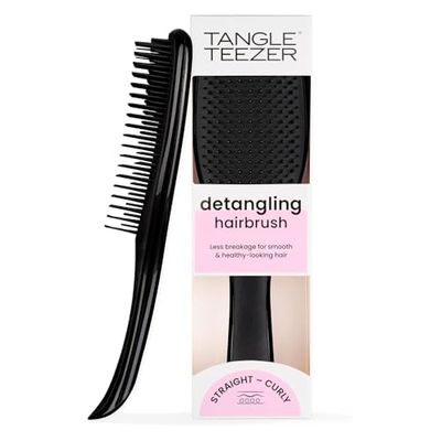 Tangle Teezer Escova Ultimate Detangler - Escova desenredante para cabelo seco e molhado - adequado para todos os tipos de cabelo - palhetas de altura dupla para menos quebra e sem nós - preto alcaçuz
