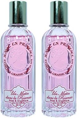 JEANNE EN PROVENCE - Eau De Parfum Boisée Et Floral Femme - Un Matin Dans La Roseraie - Ingrédients D'Origine Naturelle - Fabriqué En France - Flacon 60 ml (Lot de 2)