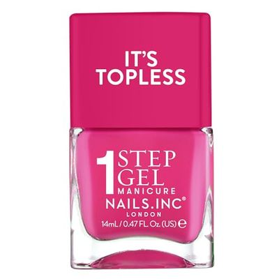 Nails Inc It's Topless Gel-Like Nail Polish, 4-in-1 Base Coat, Treatment, Colour & Top Coat, Long Lasting, Strong, Chip Free Nails, Glossy Salon Quality Manicure, Air Dry Nail Polish, Olivia, 14 ML