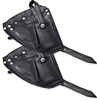 Pack 2 bandoleras porta útiles negra especial para peluquería (tijeras, navajas,…)