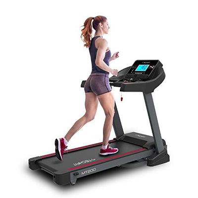 TechFit MT200 Tapis Roulant Motorizzato Elettrico, Sistema di Piegatura Idraulica, 5.0 HP, Superficie di Corsa 1300x480mm, Supporto per Tablet, Bluetooth, Lettore MP3, USB