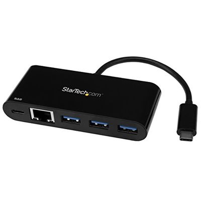StarTech.com USB C to Ethernet Adapter – 3 Port – with Power Delivery (USB PD) – Power Pass Through Charging – USB C Adapter (US1GC303APD)