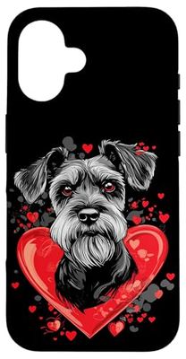 Valentine's Day Schnauzer Dog Heart Case for iPhone 16