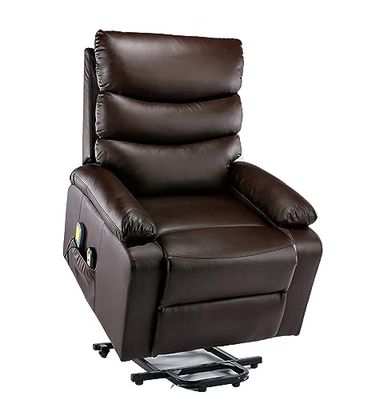 ASTAN HOGAR Poltrona Relax con Funzione Auto-Aiuto (Levanta Persone), Reclinazione Elettrica, Massaggio E Termoterapia, Modello Ceci AH-AR10530CH, Marrone