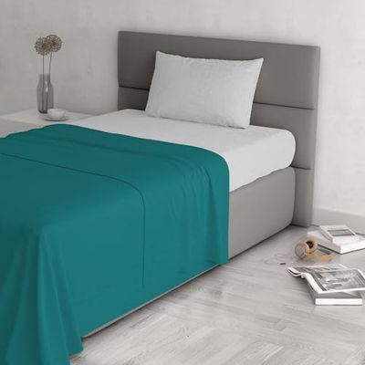 TRENDY CHIC Pełne łóżko 100% bawełna made in Italy, plac i pół, zielona butelka