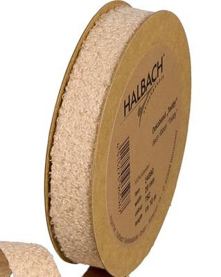 Halbach sidenband teddy tyg dekorband | bredd: 20 mm längd: 10 m | konstpäls-band för pyssel och sömnad | färg: natur