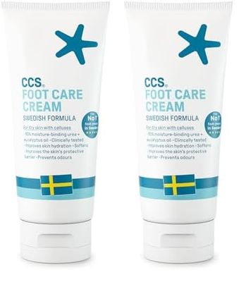 CCS Professional Foot Care Cream 175 ml - Moisturise and Protect Dry and Callused Feet, Contains 10% Urea and Eucalyptus Oil, Clinically Tested, Suitable for Diabetics (Pack of 2)