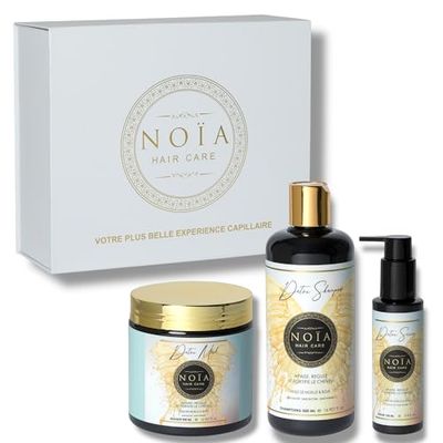 NOÏA HAIR - Luxury Hair Care Routine Set - DETOX Collection - Shampoo + Mask + Serum (Black Seed Oil & Mud)