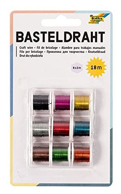 folia 79909 – pysseltråd – set med 9 spolar, sorterade i 9 färger – perfekt för att designa smycken eller dekorera pysselarbete