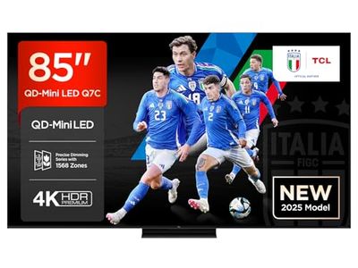 TCL 85Q7C 85” QLED TV 4K QD-Mini LED, HDR Premium 2000, Google TV (Dolby Vision IQ & Atmos, Pannello HVA, Refresh Rate 144Hz, Game Master, Google Assistant Hands-Free, Apple AirPlay 2 & Alexa)