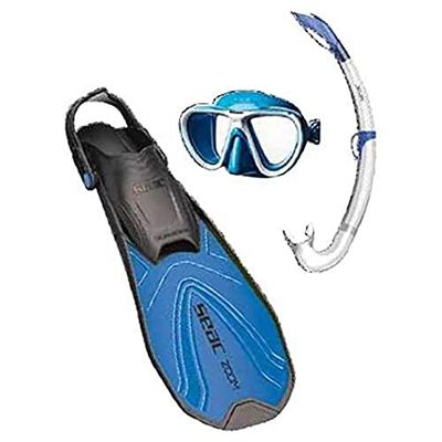 SEAC Zoom Set de snorkeling, unissexo para crianças, azul, 32-35