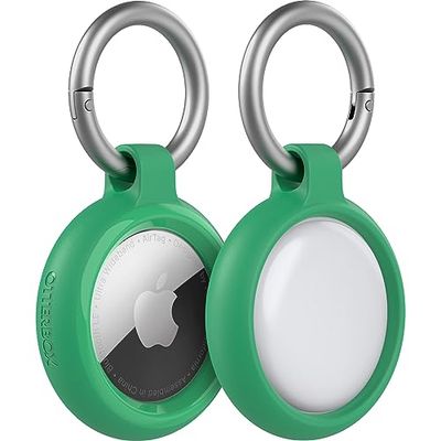 Custodia OtterBox Sleek per AirTag, antishock e cadute, protezione Ultra sottile e Rugged per Apple AirTags con moschettone, Verde
