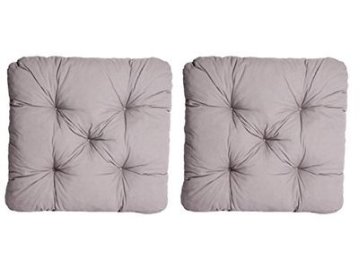Ambientehome Lot de 2 Galettes de Chaise EVJE Gris Clair 50 x 50 x 8 cm 90029