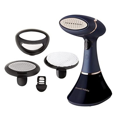 Russell Hobbs Handstomer Kledingstomer [Multifunctioneel, Antibacterieel] Steam Genie Aroma (1800W, 32g/min stoom, reistrijkijzer, 4 accessoires: geurverspreider, gordijnen, kleding) - 28041-56